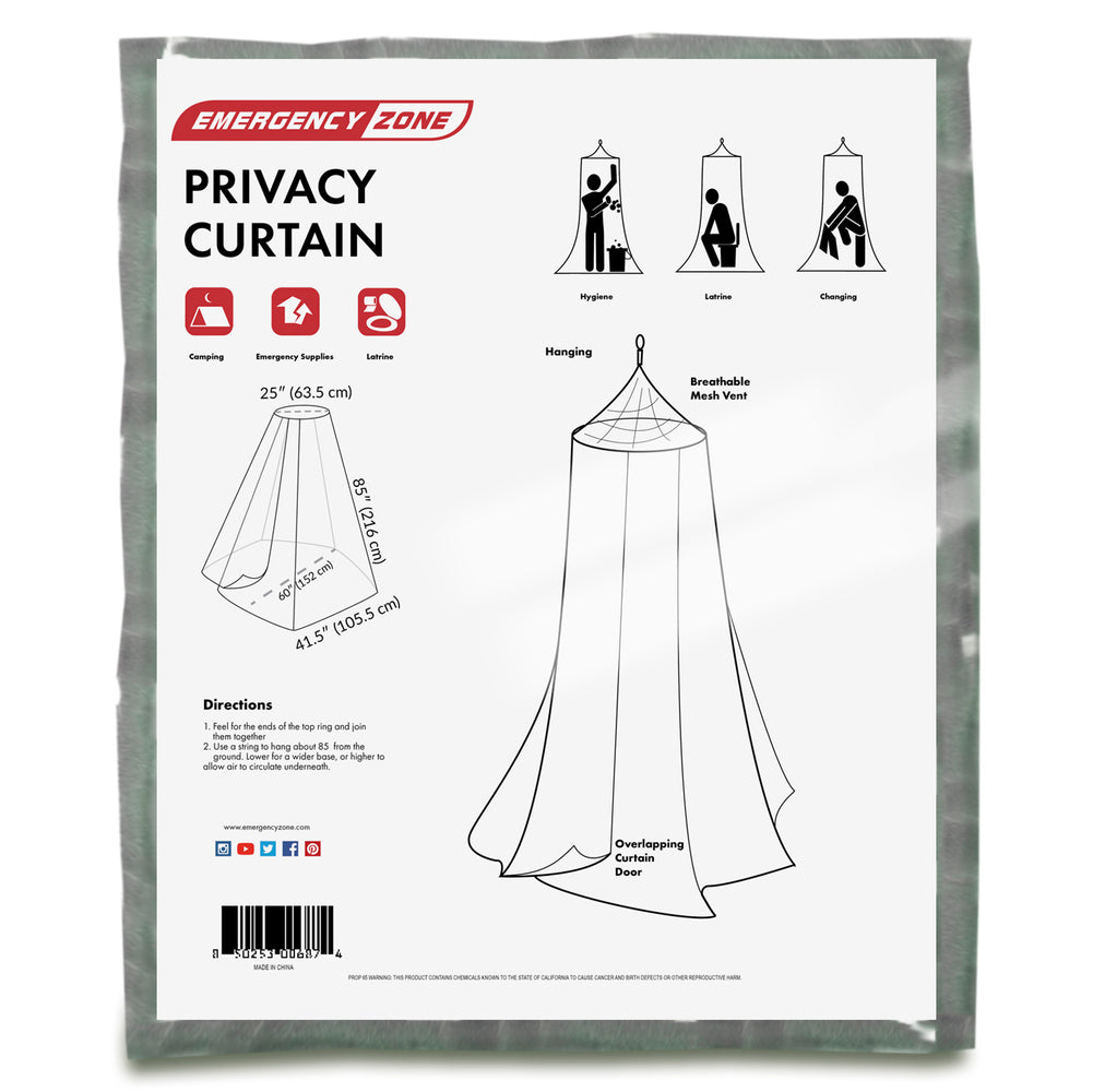 Emergency Zone Privacy Shelter, Pop-Up Enclosure