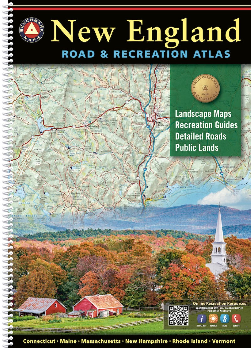 Front cover of Benchmark New England Road and Recreation Atlas