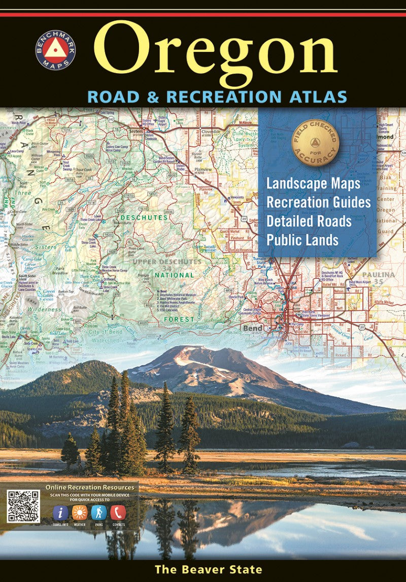 Front cover of Benchmark Oregon Road and Recreation Atlas