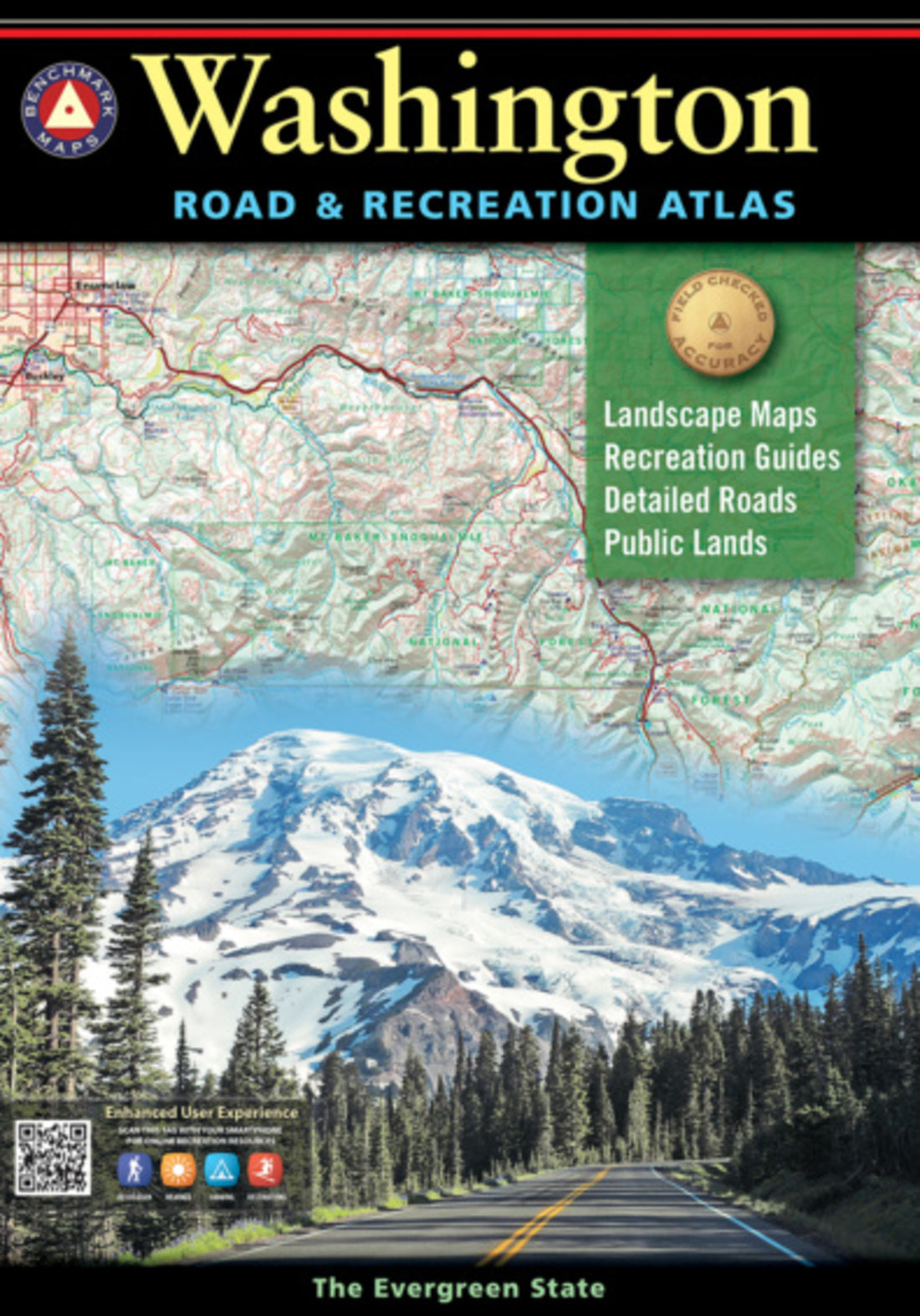 Front cover of Benchmark Washington Road and Recreation Atlas