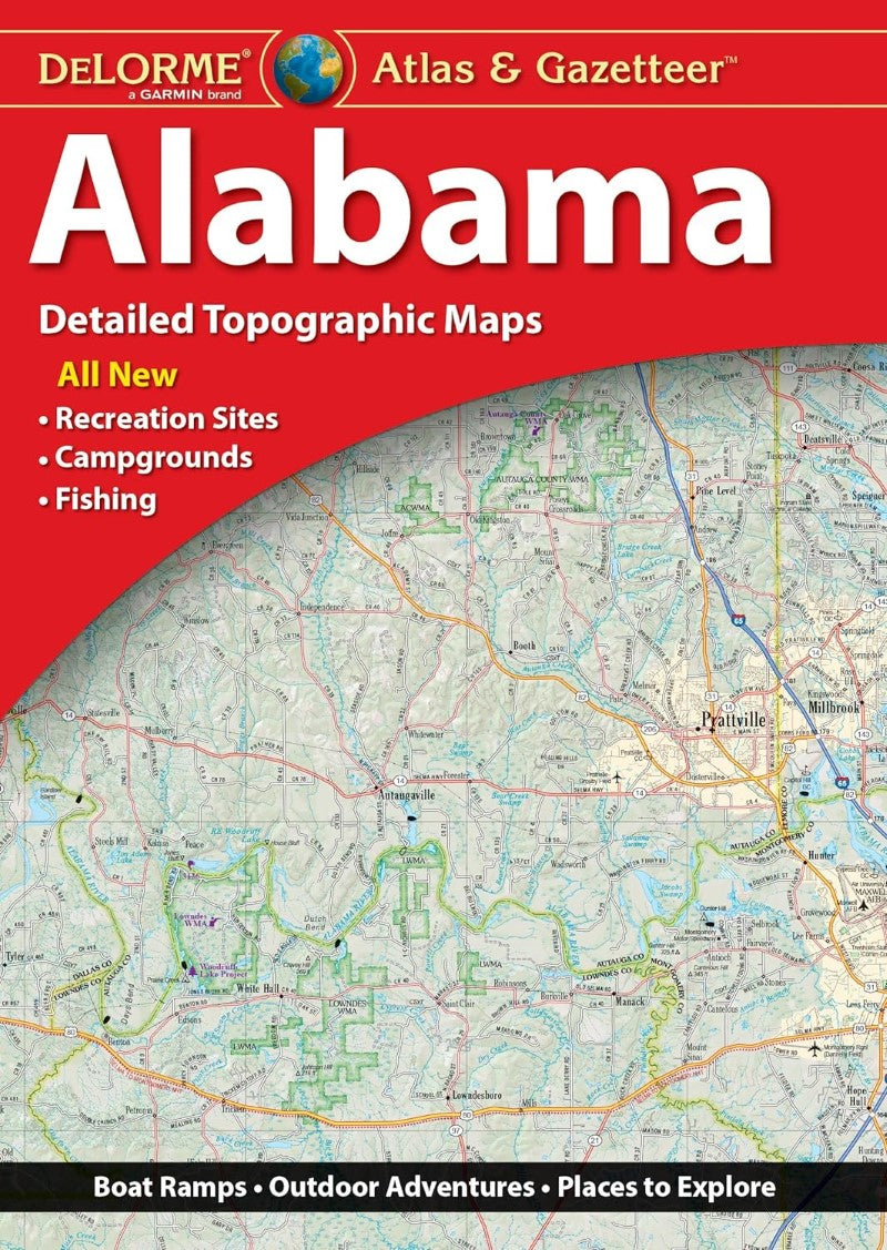 Front cover of DeLorme Alabama, atlas & gazetteer
