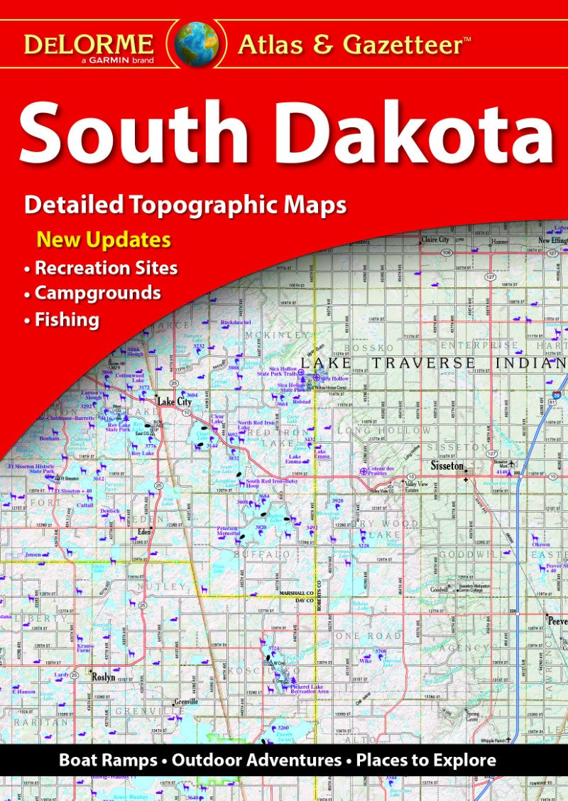 Front cover of DeLorme South Dakota, atlas & gazetteer