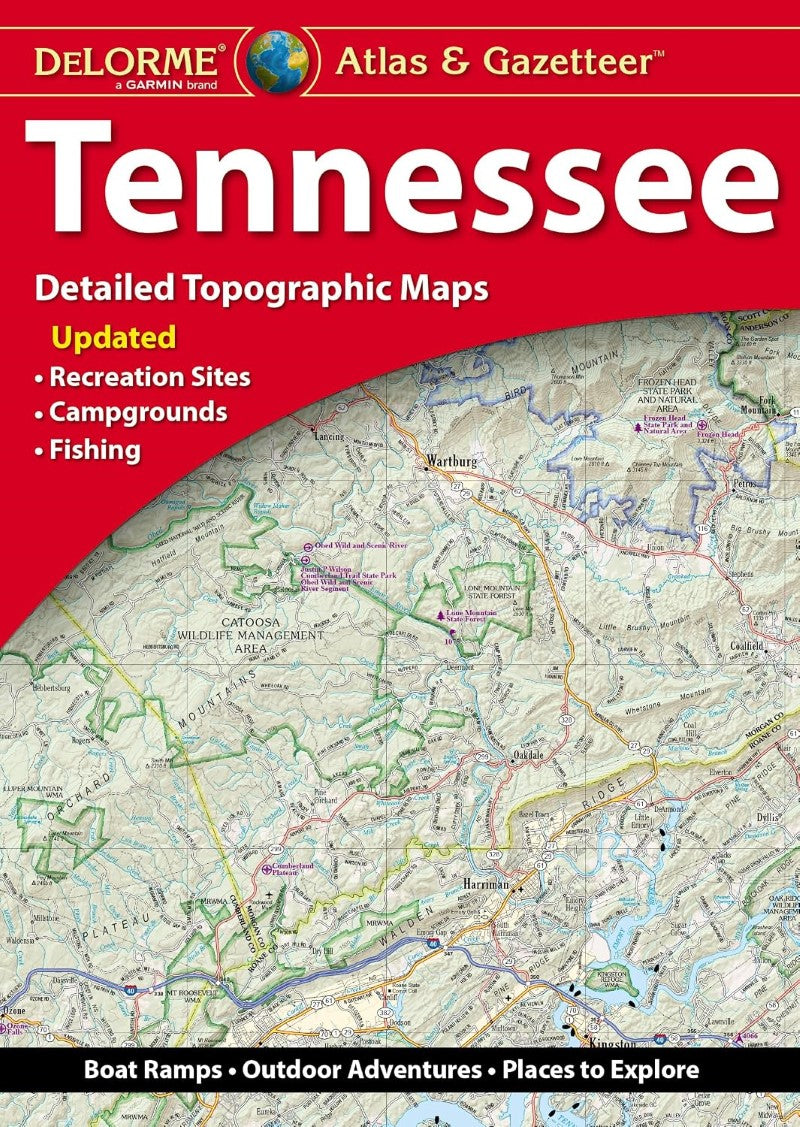 Front cover of DeLorme Tennessee Atlas and Gazetteer