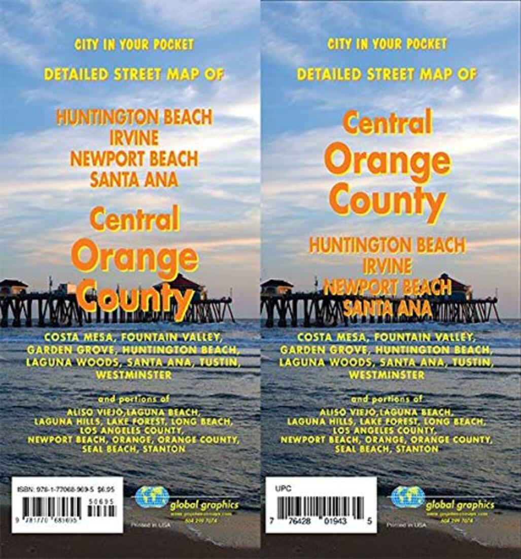 Front cover of Global Graphics Orange County Central / Santa Ana / Newport Beach, county map