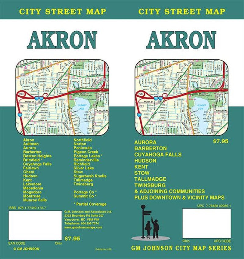 Front cover of GM Johnson Akron and Summit County, Ohio, county map