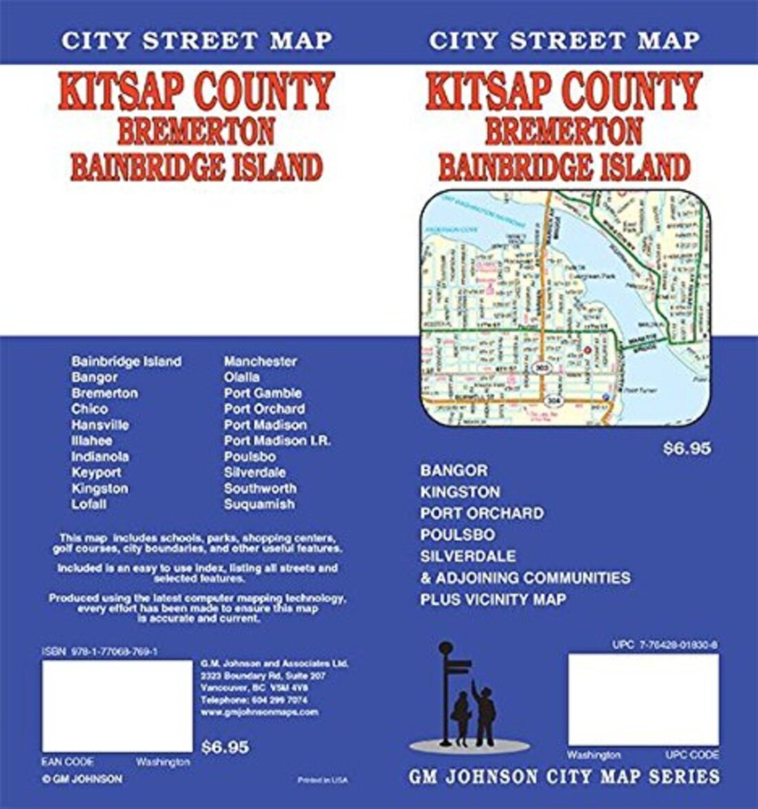 Front cover of GM Johnson Kitsap County, Bremerton and Bainbridge Island, Washington, county map