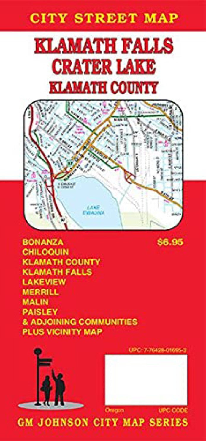 Front cover of GM Johnson Klamath Falls, Crater Lake and Klamath County, Oregon, county map