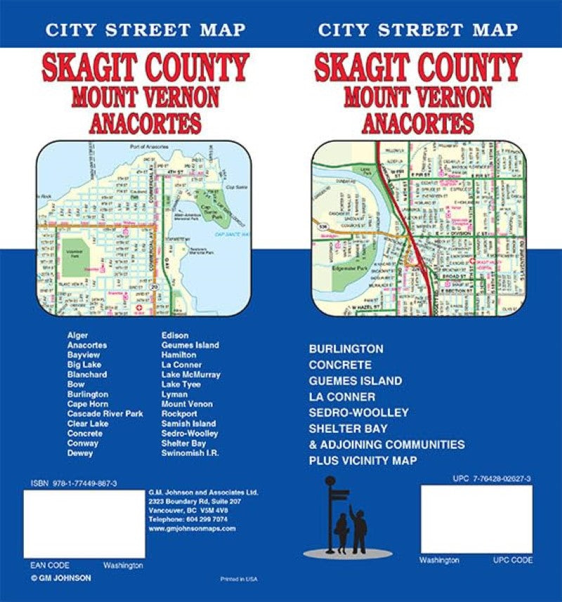 Front cover of GM Johnson Skagit County, Mount Vernon, Anacortes, city street map