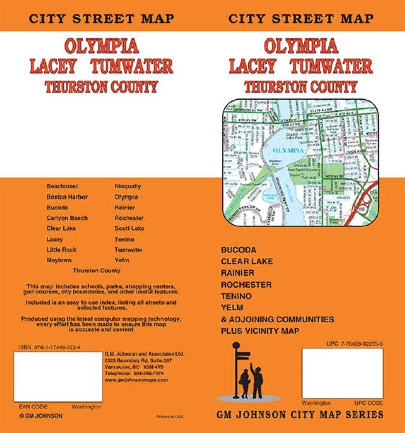 Front cover of GM Johnson Olympia, Lacey, Tumwater, Thurston County, city street map