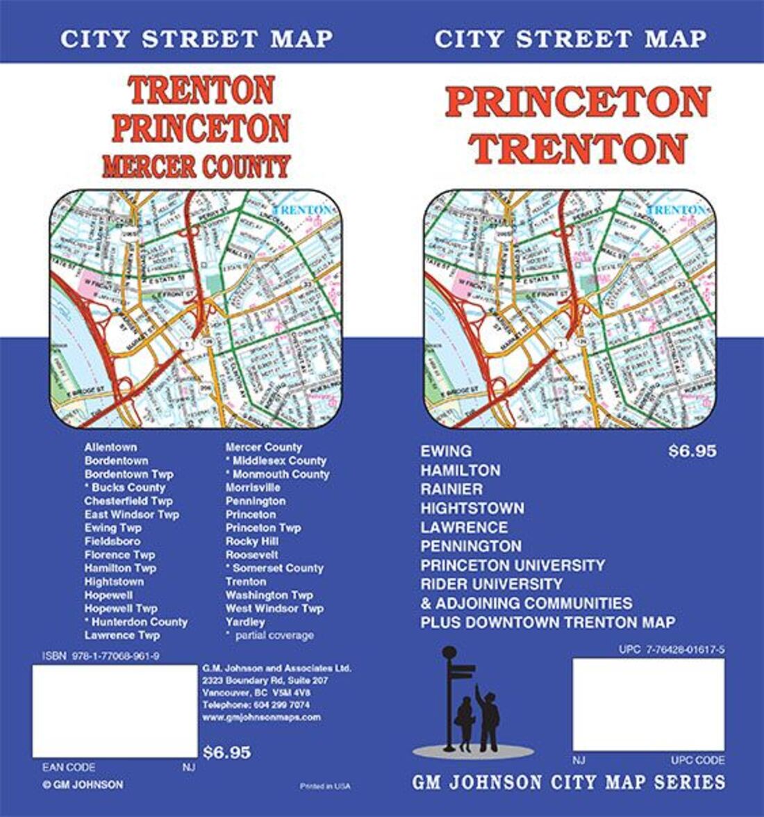 Front cover of GM Johnson Princeton, Trenton, city street map