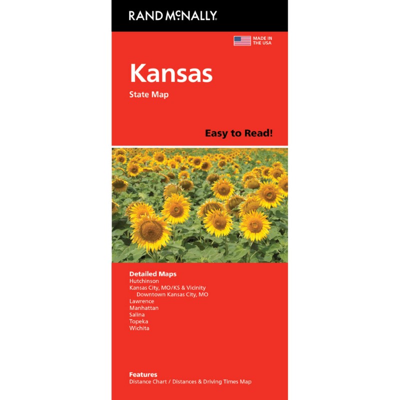 Front cover of Rand McNally Kansas Easy-to-Read Folded Map