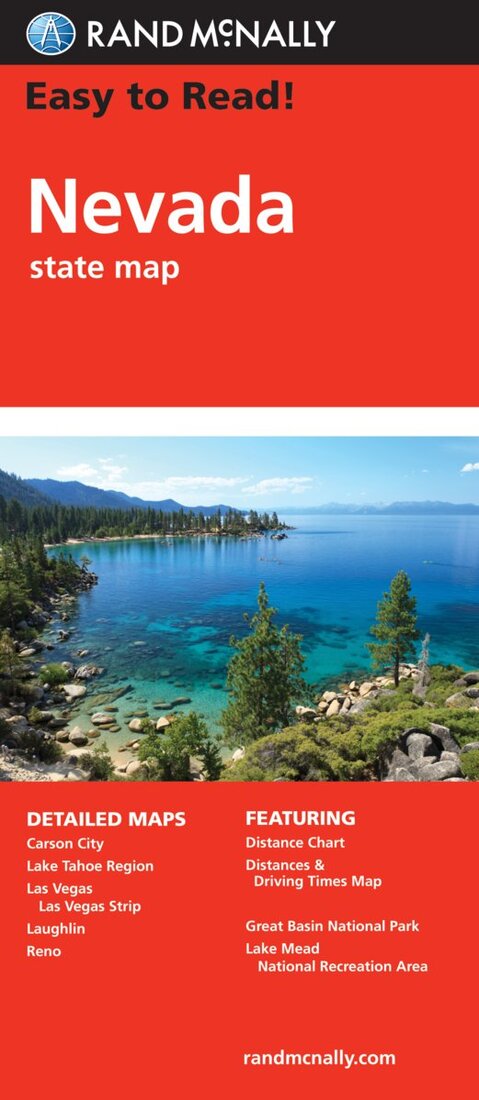 Front cover of Rand McNally Nevada State Map Easy to Read