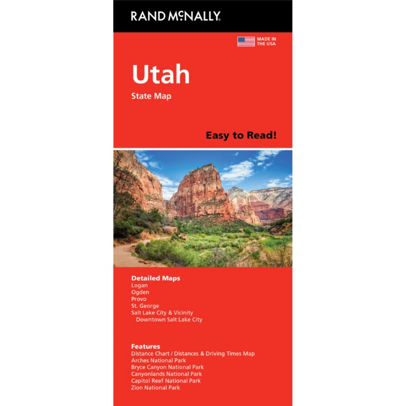 Front cover of Rand McNally Utah Easy-to-Read Folded Map