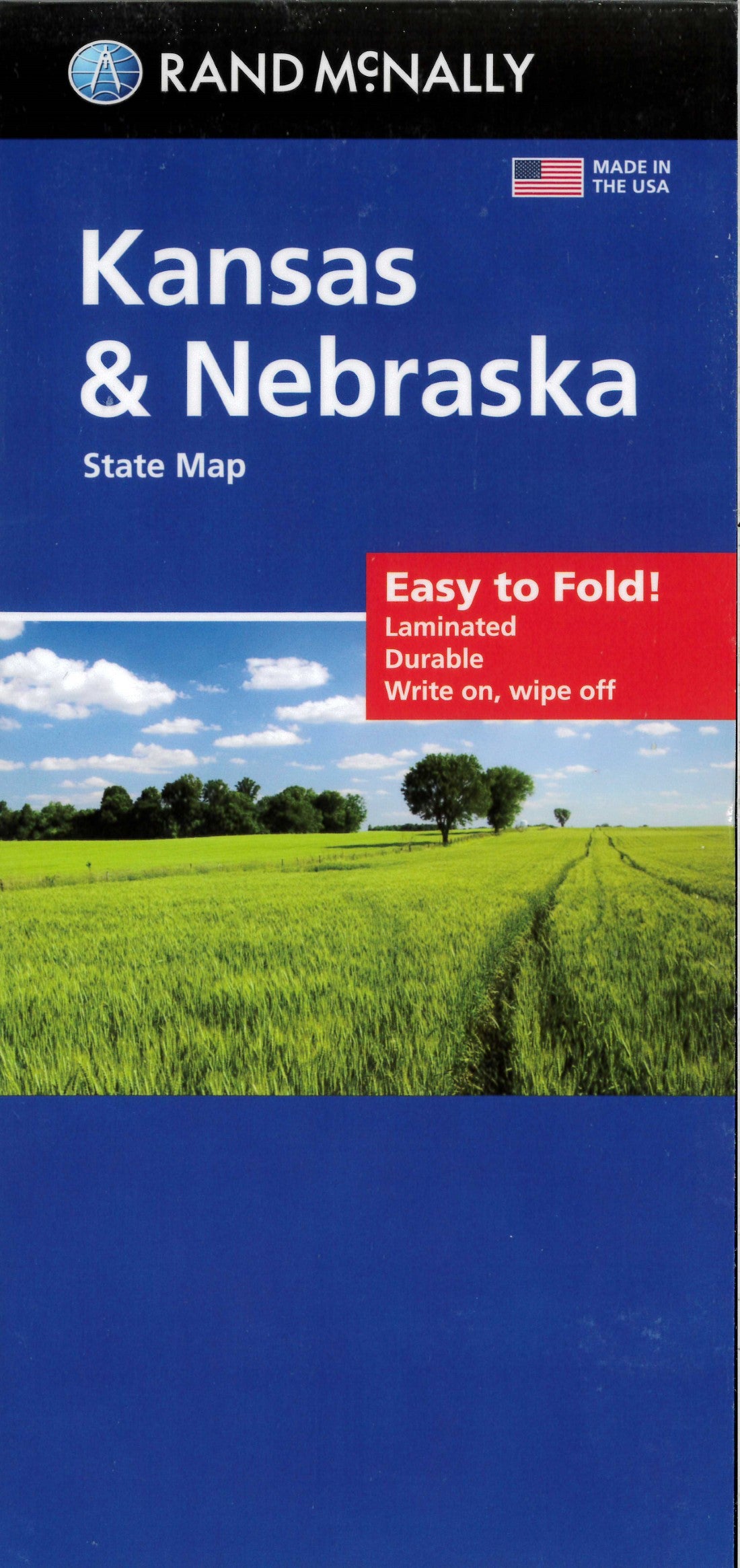 Front cover of Rand McNally Kansas and Nebraska, Easy to Fold, state map