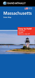 Front cover of Rand McNally Massachusetts, Easy to Fold Laminated State Map