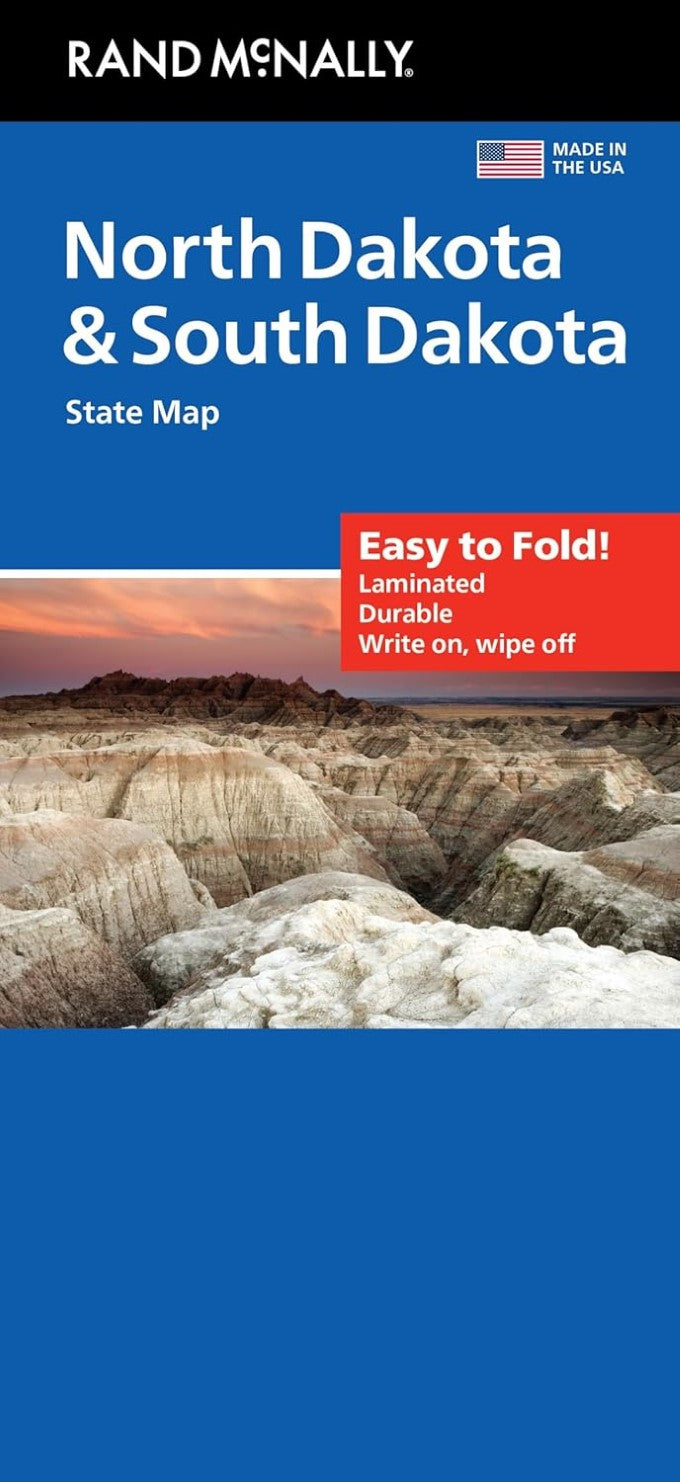 Front cover of Rand McNally North and South Dakota, Easy to Fold Laminated Road Map
