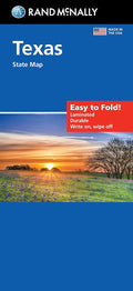 Front cover of Rand McNally Texas, state map, easy to fold!