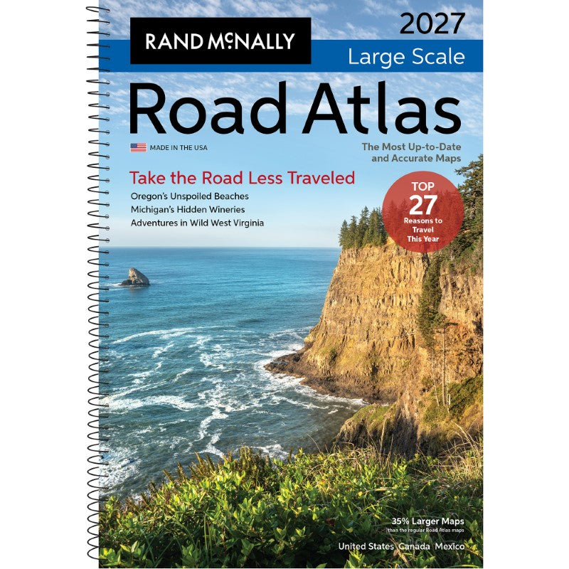 Front cover of Rand McNally 2027 Large Scale Road Atlas (Large Print)