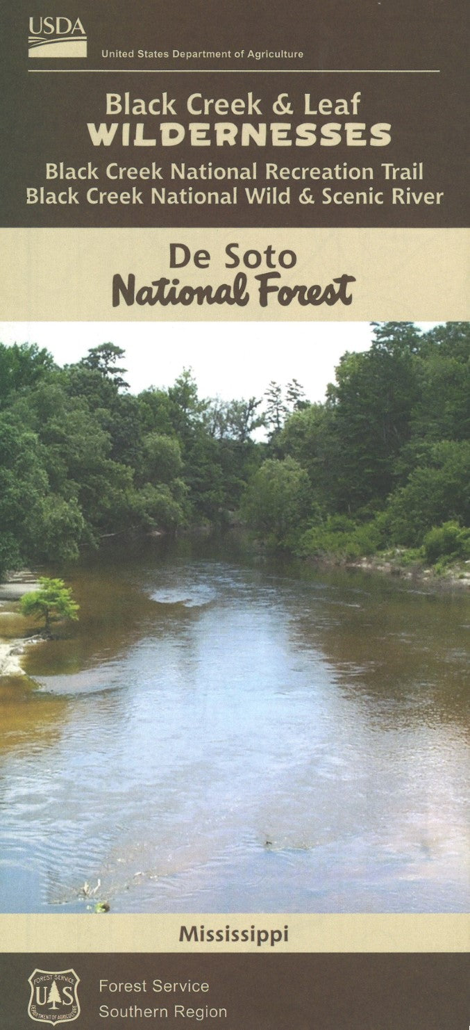 Front cover of De Soto National Forest, Black Creek & Leaf Wilderness, national forest map
