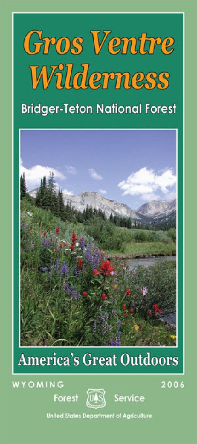 Front cover of Gros Ventre Wilderness Map, Bridger-Teton National Forest