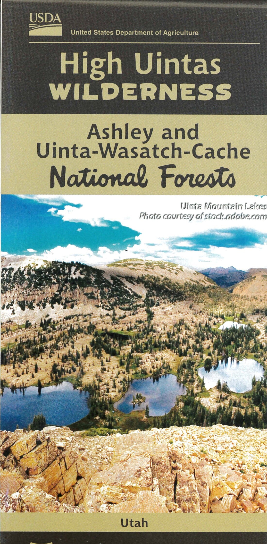 Front cover of High Uintas Wilderness, Utah, national forest map