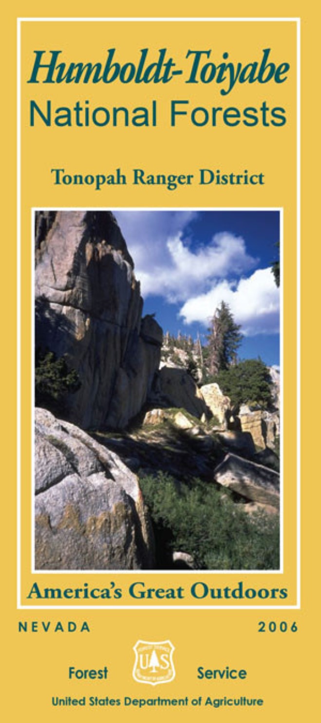 Front cover of Humboldt-Toiyabe National Forest - Tonopah Ranger District, Nevada, national forest map