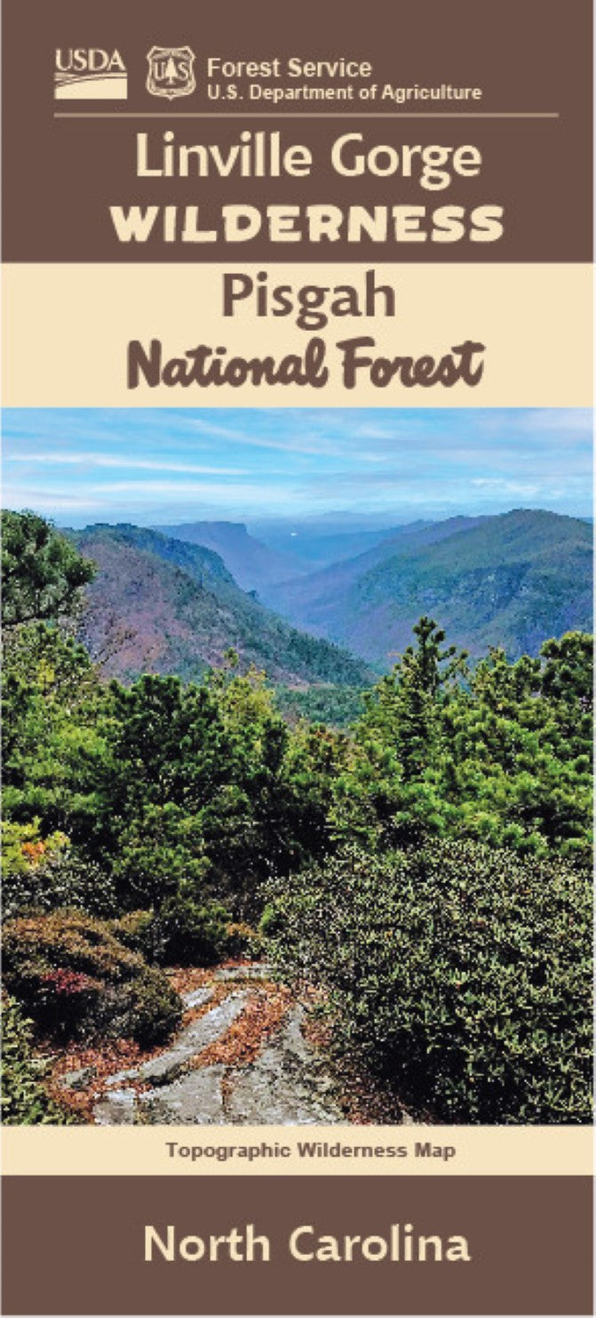 Front cover of Linville Gorge Wilderness Pisgah NF, NC, national forest map