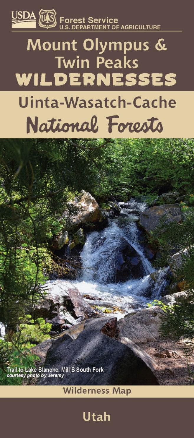 Front cover of Mount Olympus & Twin Peaks Wildernesses, Uinta-Wasatch-Cache National Forests, Utah Visitor Map
