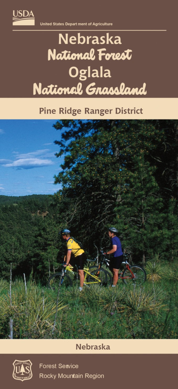 Front cover of Nebraska NF, Pine Ridge & Oglala Rds, NE, national forest map