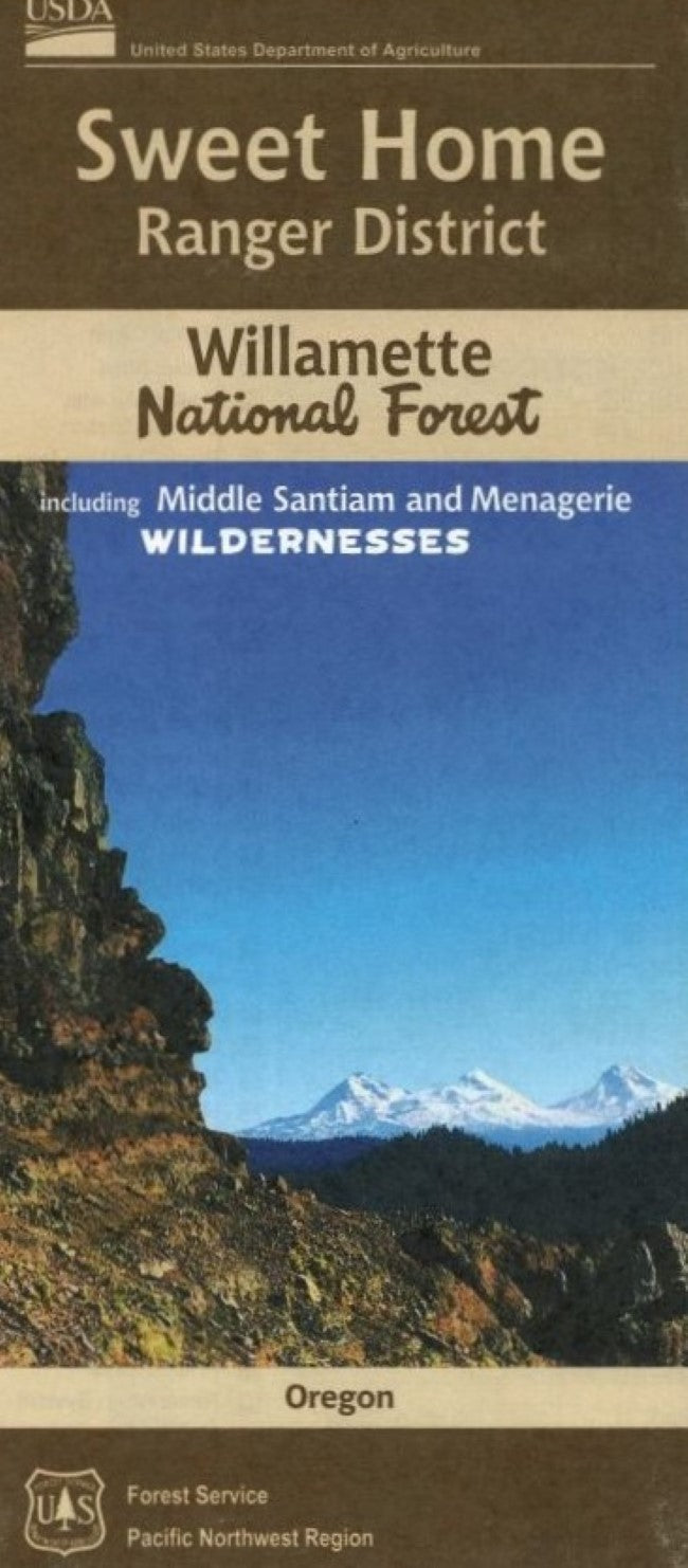 Front cover of Sweet Home Ranger District, Willamette National Forest, national forest map