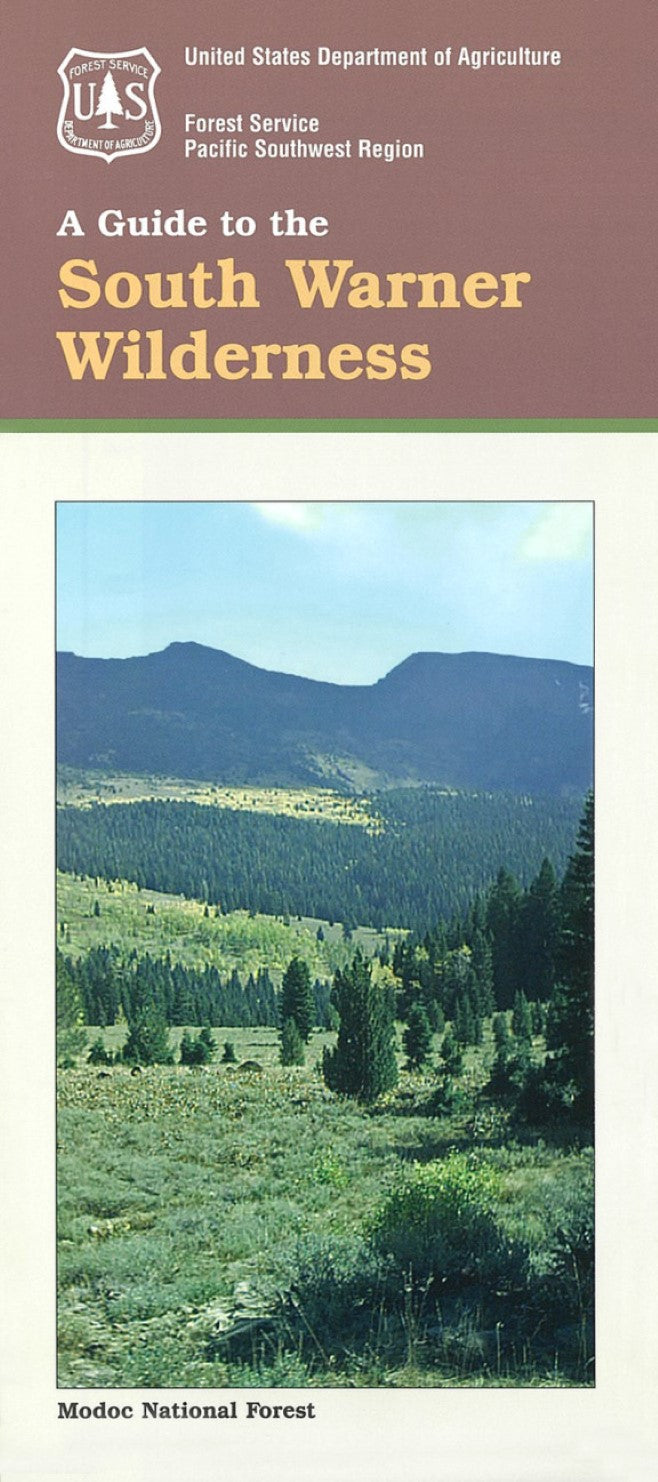 Front cover of South Warner Wilderness, CA, national forest map