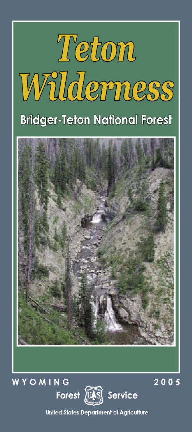 Front cover of Teton Wilderness, Bridger-Teton National Forest, national forest map