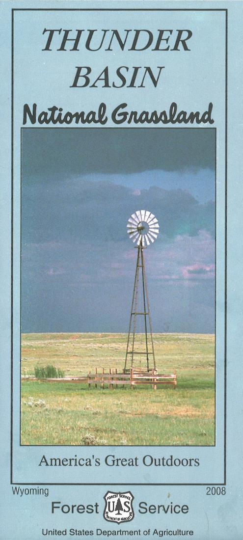 Front cover of Thunder Basin National Grassland, national forest map