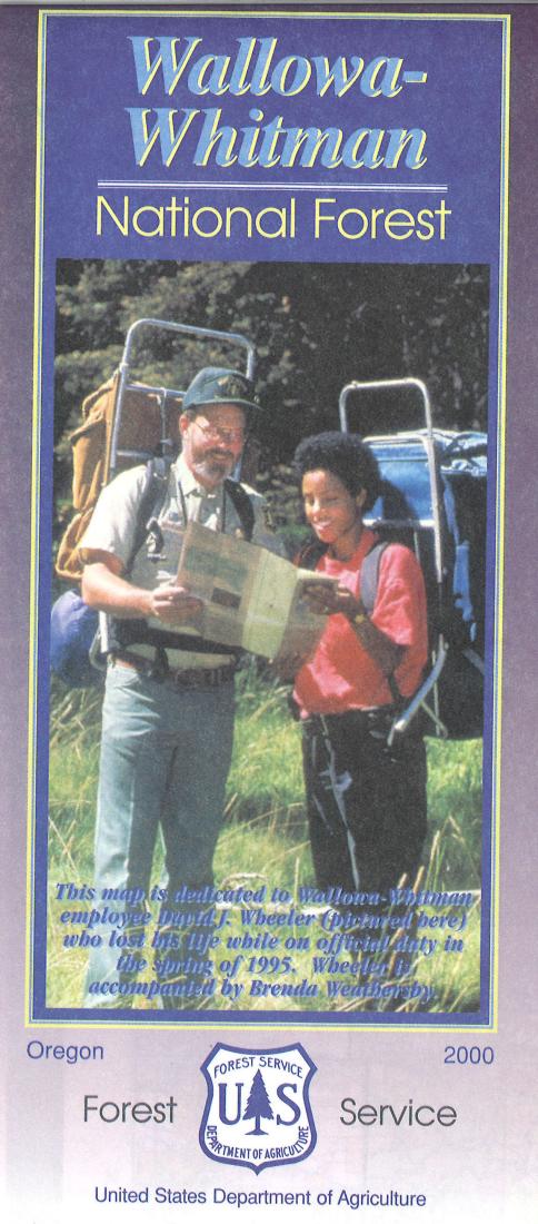Front cover of Wallowa-Whitman National Forest, national forest map