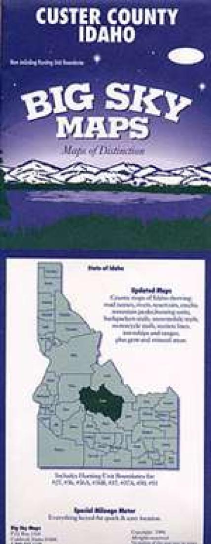 Front cover of Big Sky Maps Custer County, Idaho