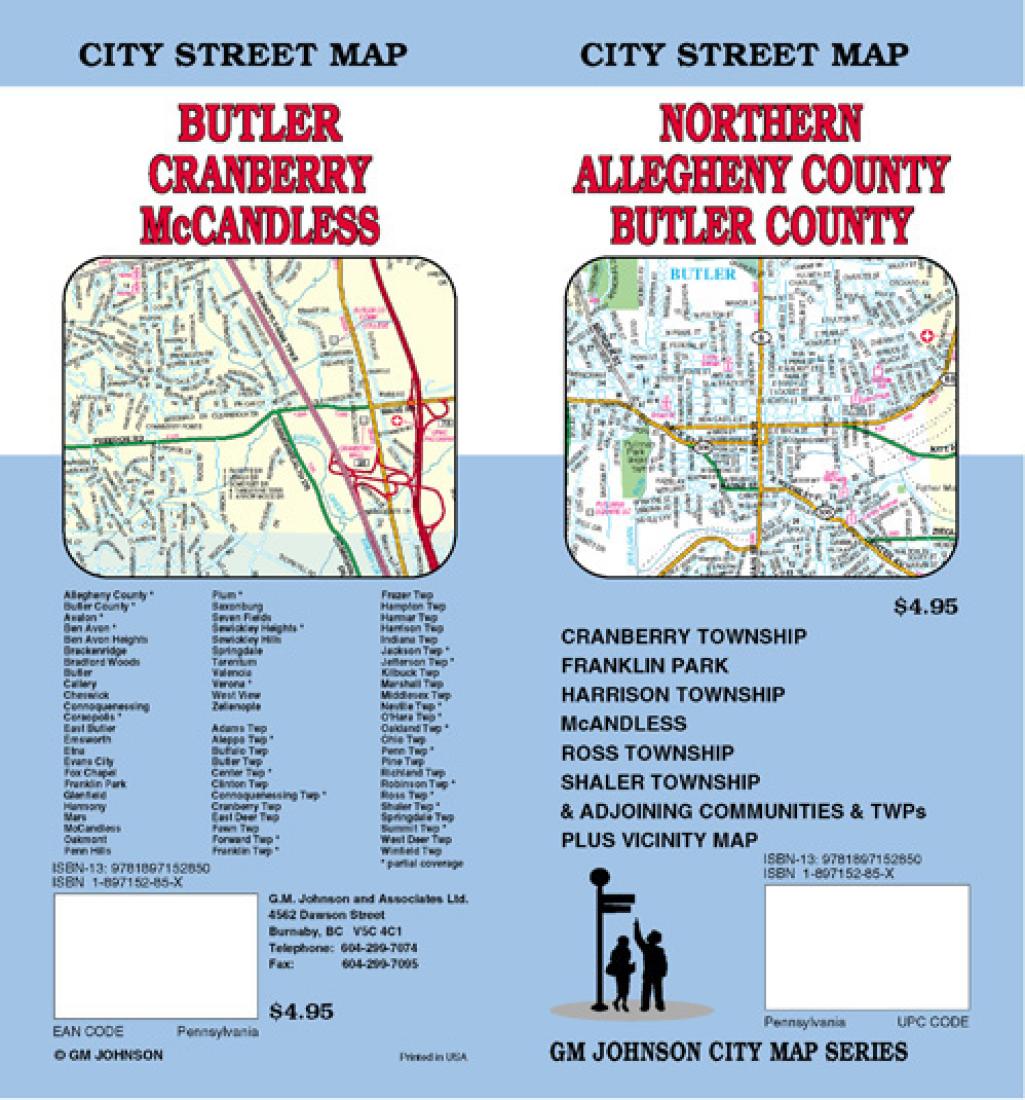 Front cover of GM Johnson Northern Allegheny county, Butler county, city street map