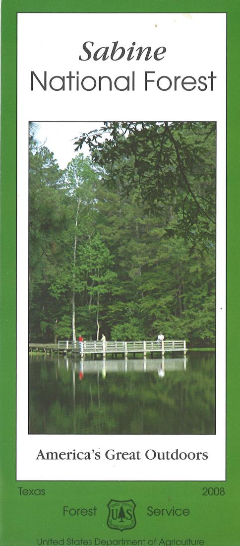 Front cover of Sabine National Forest Map