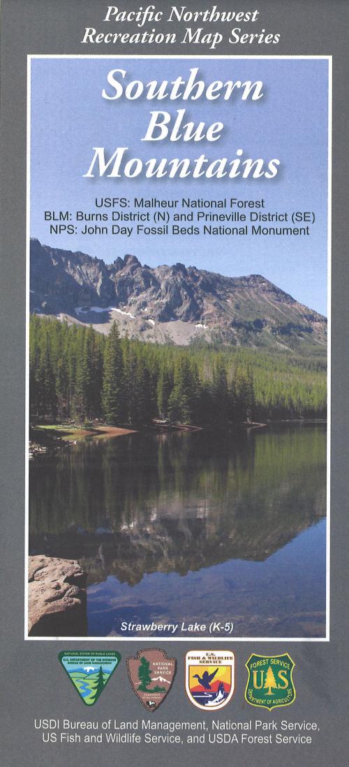 Front cover of Malheur NF, Southern Blue Mountains, OR, national forest map