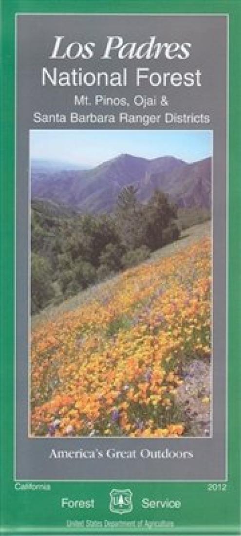 Front cover of Mt. Pinos, Ojai & Santa Barbara Ranger Districts Map - Los Padres National Forest Map