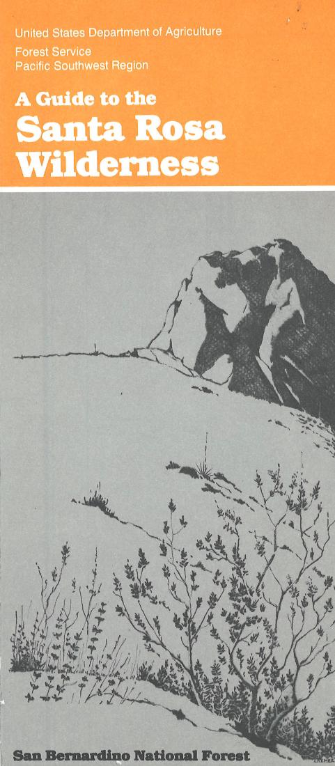 Front cover of Santa Rosa Wilderness Map
