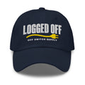 Logged Off dad hat in navy, front view