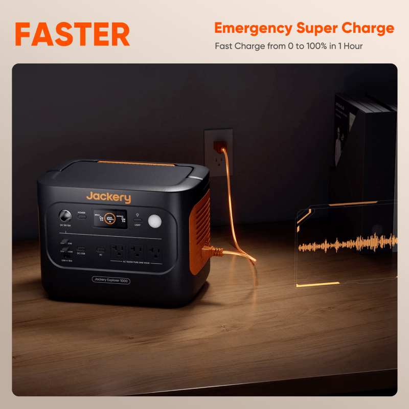 Jackery Explorer 1000 v2 Portable Power Station, 1070Wh, view 3